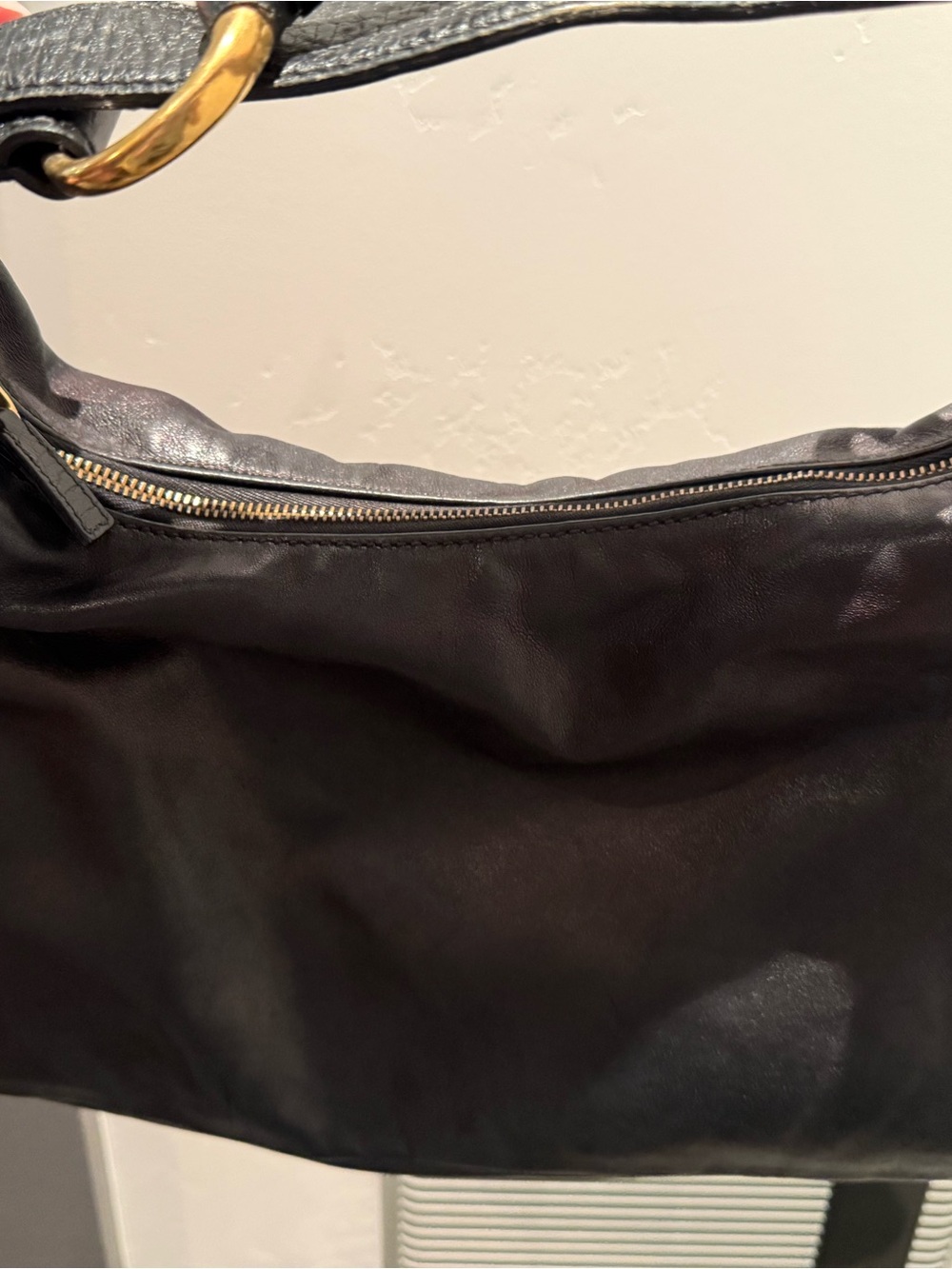 Authentic Gucci Black Leather Horsebit Hobo Bag Medium Vintage - Picture 7 of 13